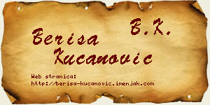 Beriša Kucanović vizit kartica